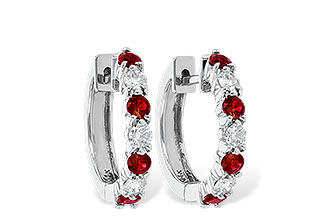 B028-57480: EARRINGS .64 RUBY 1.05 TGW