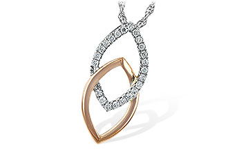 M216-80261: NECKLACE .20 TW (ROSE & WG)